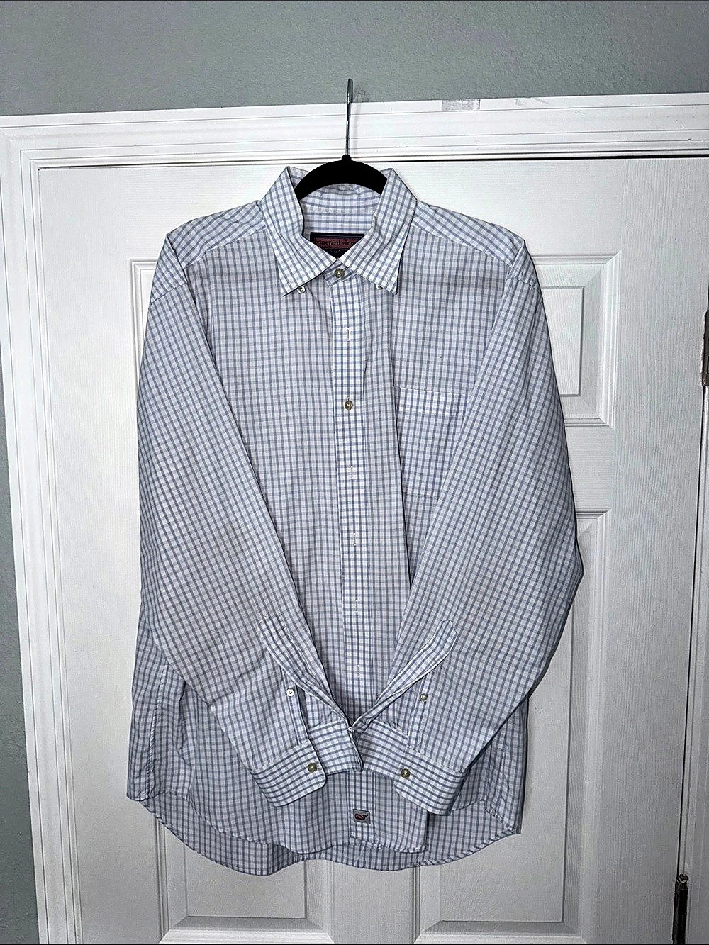 vineyard vines Murray Shirt Checkered Shirt in Blue & White